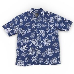 Eddie Bauer Blue Floral Shirt Sz L Tall